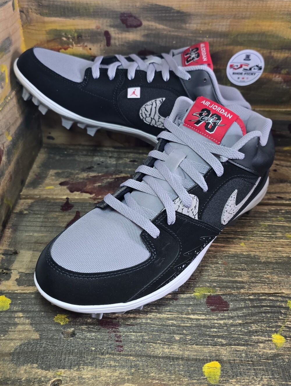 Jordan Stadium Low TD Black Cement Football‎ Cleat HQ0210-060 Men Sz 9,10.5,11